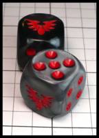 Dice : Dice - Game Dice - Warhammer Blood Angels Silver Swirl with Red - JA Collection Apr 2024